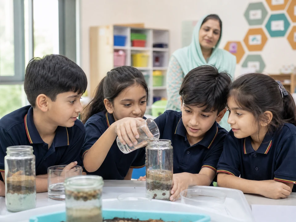 Primary students at American School of A.I.