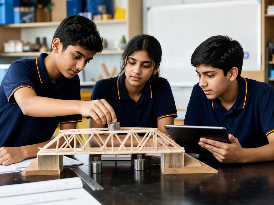 Secondary students at American School of A.I.